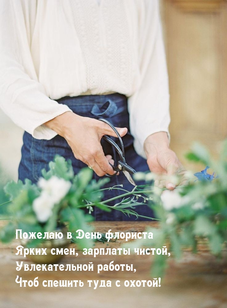 Пожелаю в День флориста ярких смен, зарплаты чистой