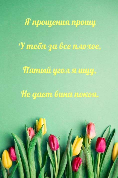 Я прощения прошу у тебя за все плохое