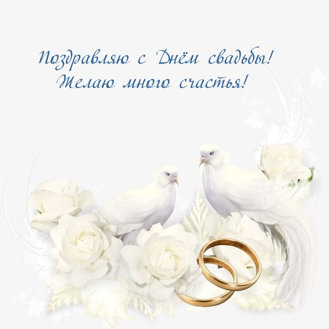 Поздравляю с Днём свадьбы! Желаю много счастья!