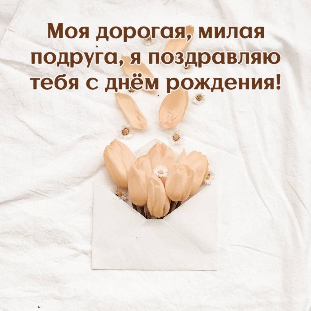 Моя дорогая, милая подруга, я поздравляю тебя с днём рождения!