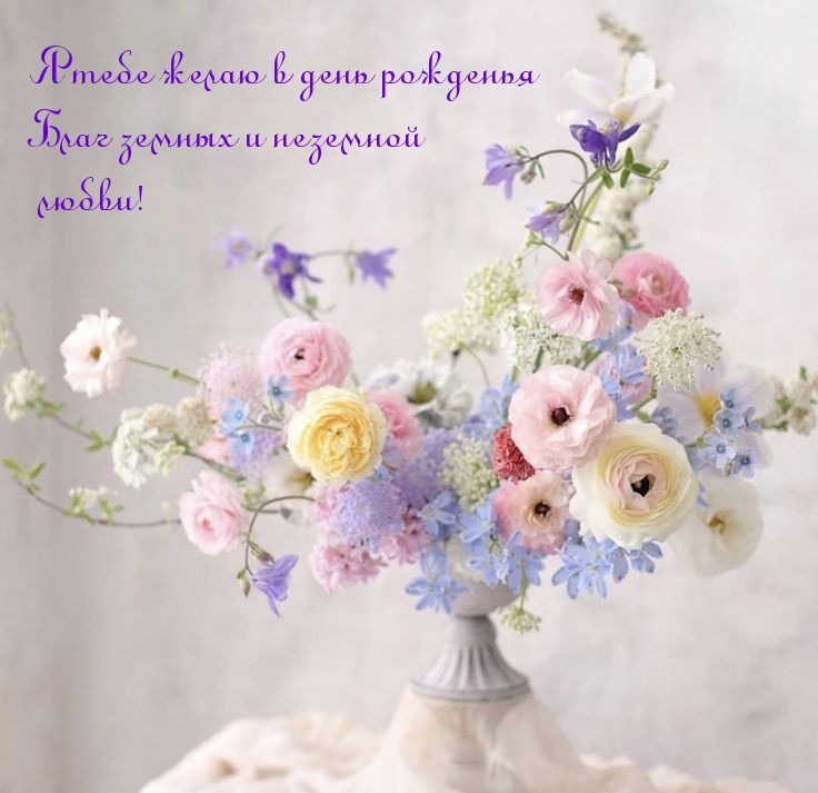 Я тебе желаю в день рожденья благ земных и неземной любви!