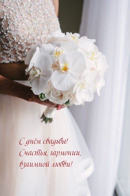С днём свадьбы! Счастья, гармонии, взаимной любви!
