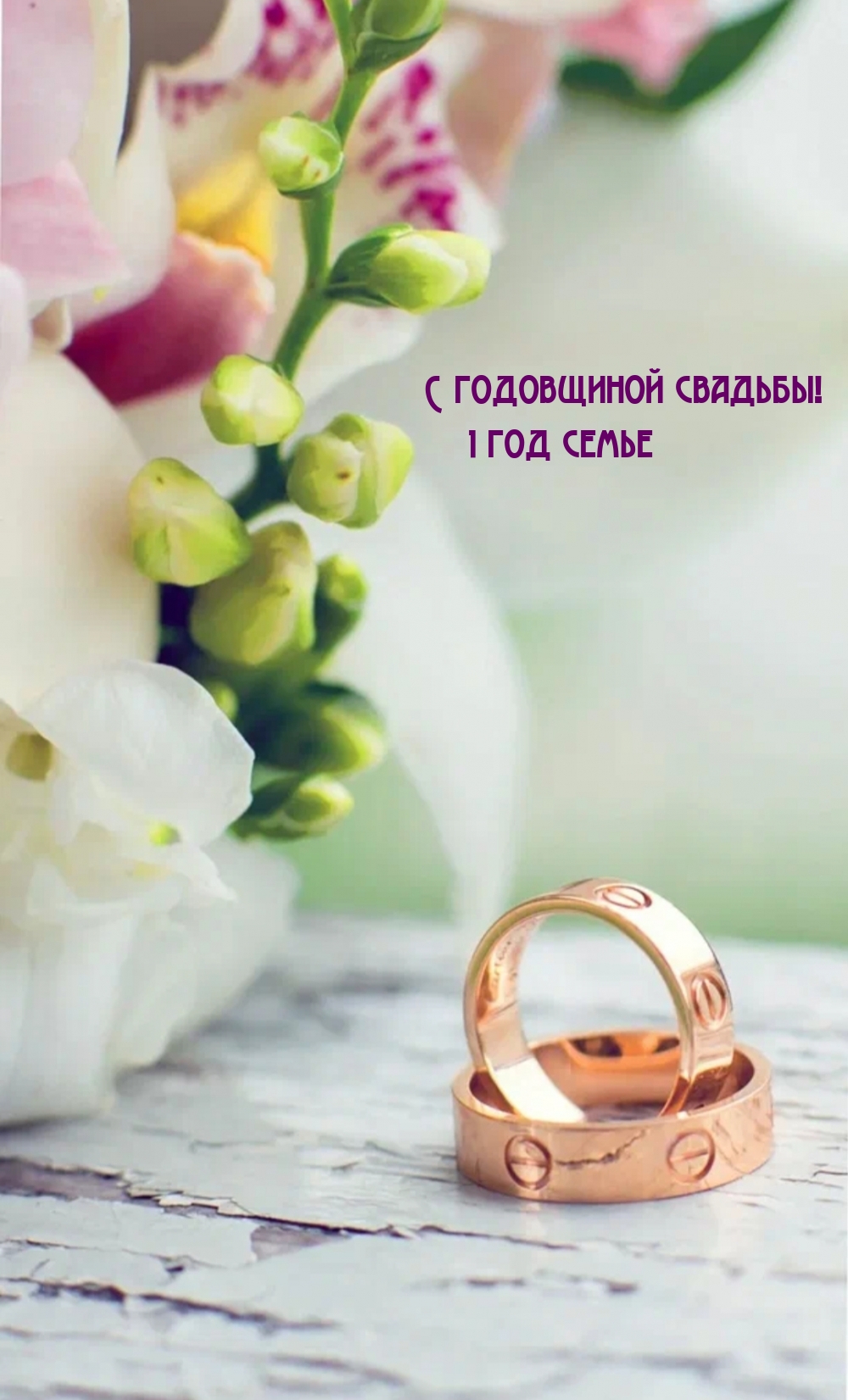 С годовщиной свадьбы! 1 год семье