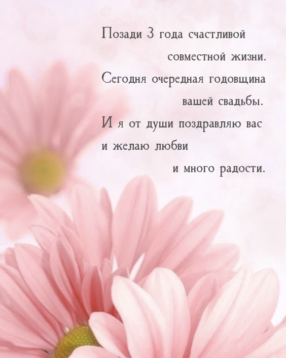 Позади 3 года счастливой совместной жизни.