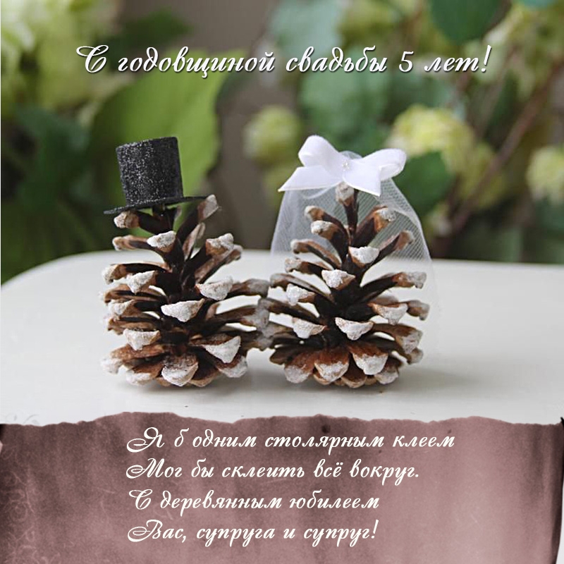 С годовщиной свадьбы 5 лет! С деревянным юбилеем