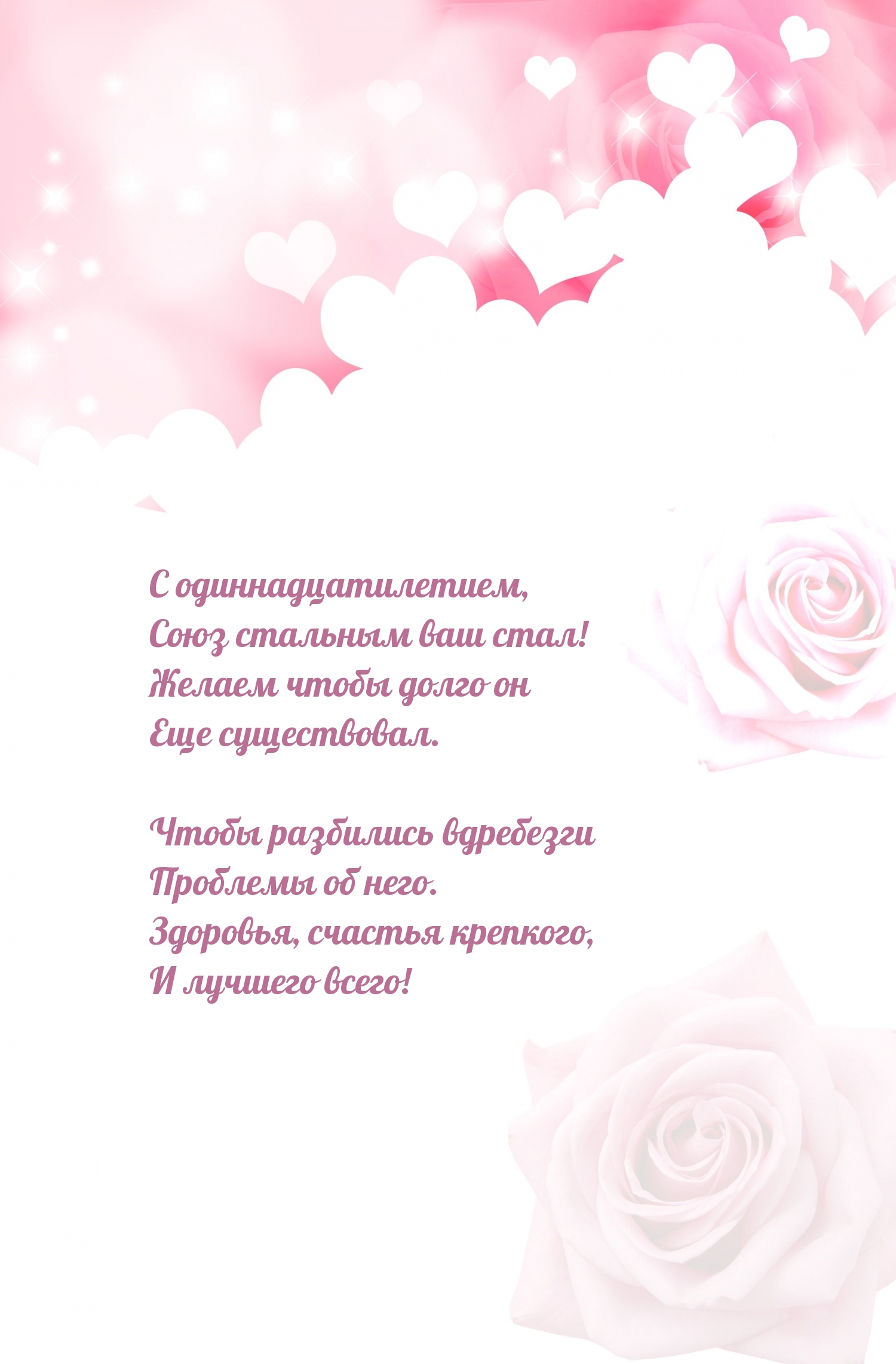 С одиннадцатилетием, союз стальным ваш стал!