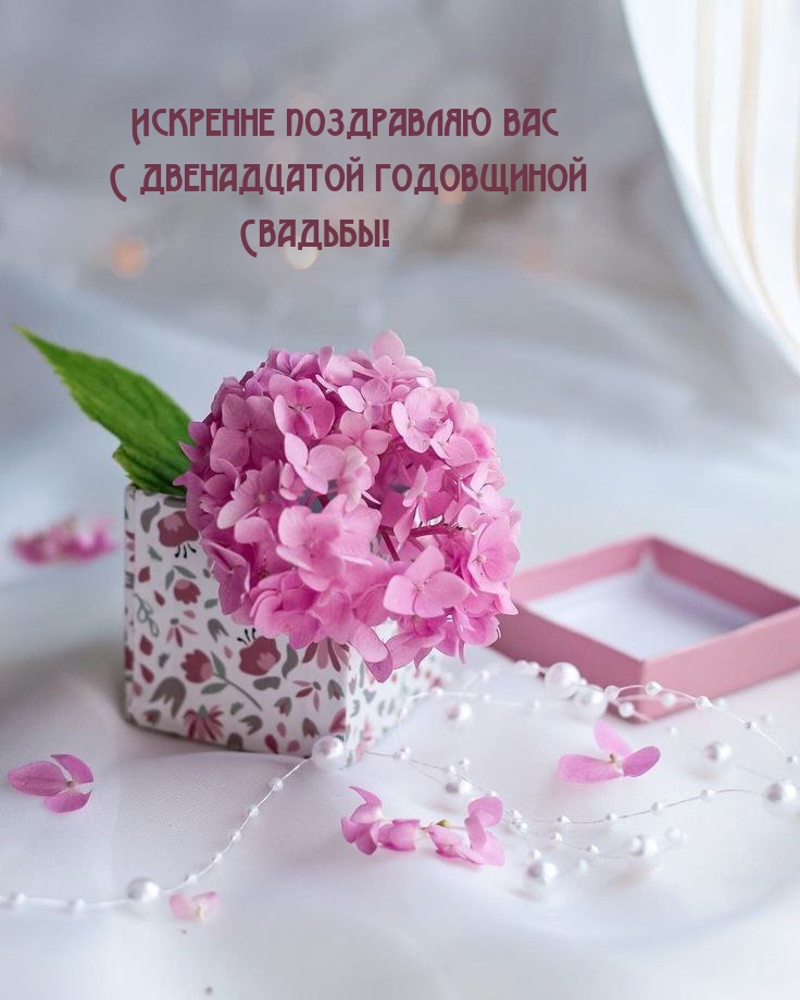 Искренне поздравляю вас с двенадцатой годовщиной Свадьбы!