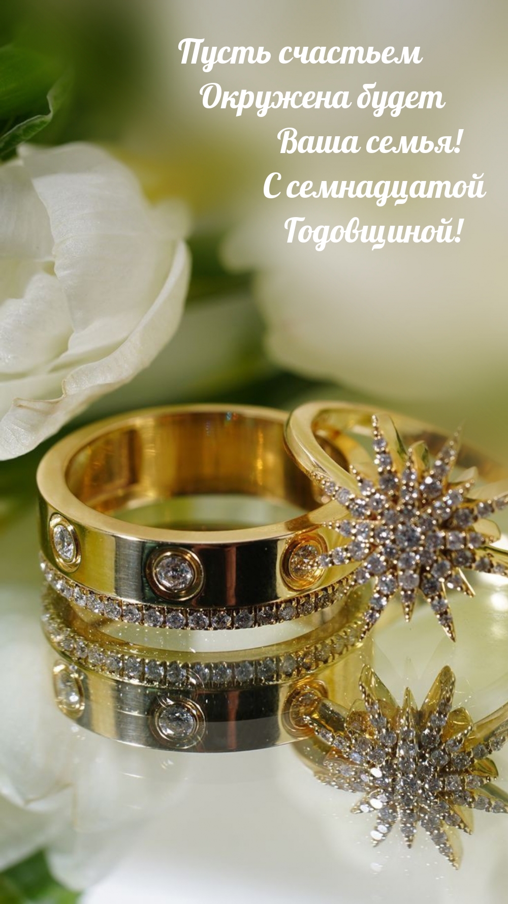 Пусть счастьем Окружена будет семья! С семнадцатой Годовщиной!
