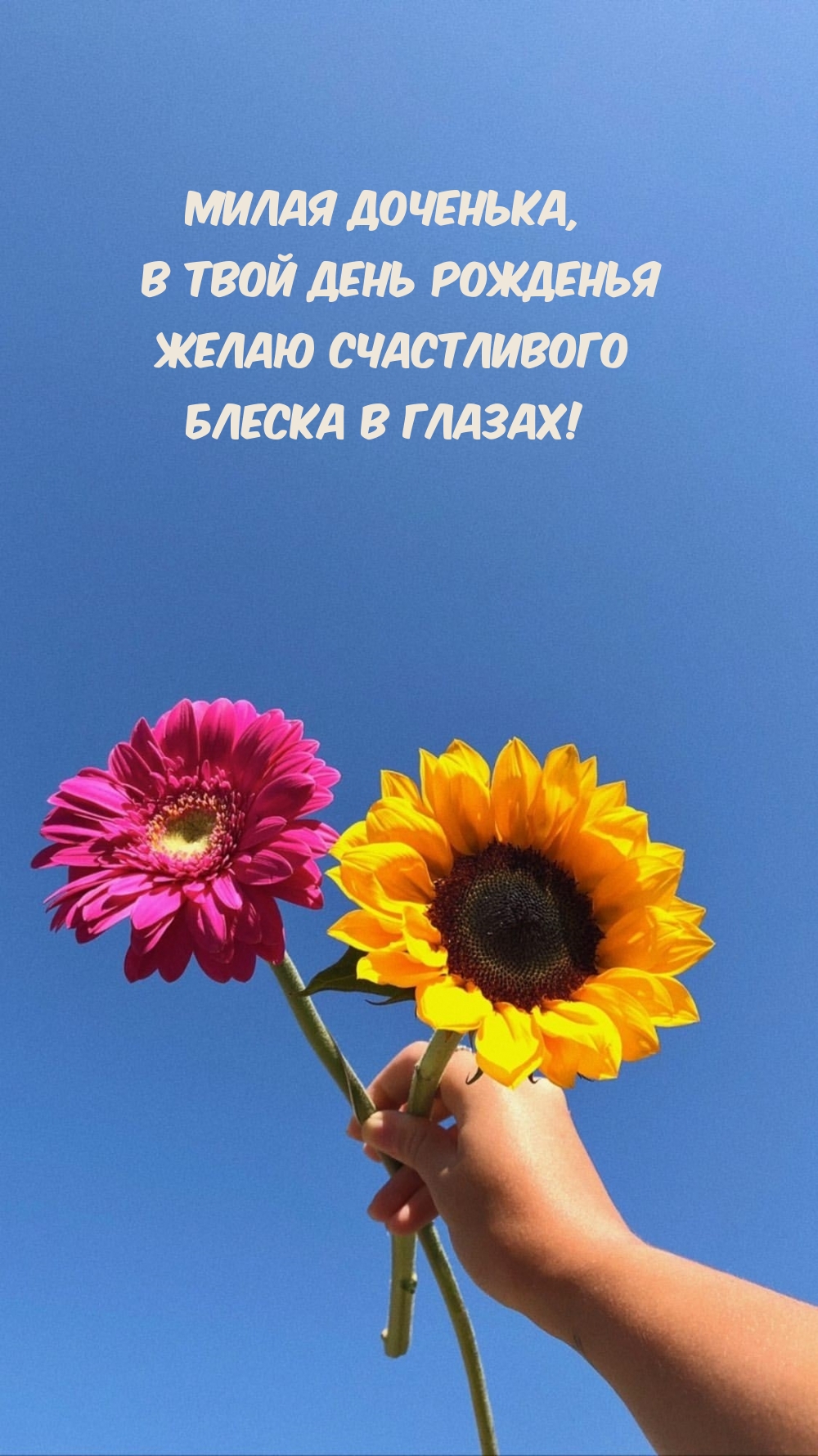 Милая доченька, желаю счастливого блеска в глазах!