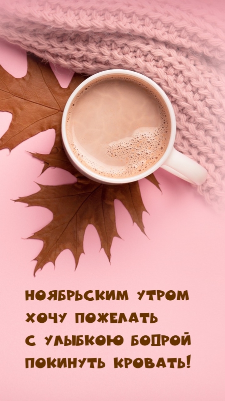 Ноябрьским утром хочу пожелать с улыбкою бодрой покинуть кровать!