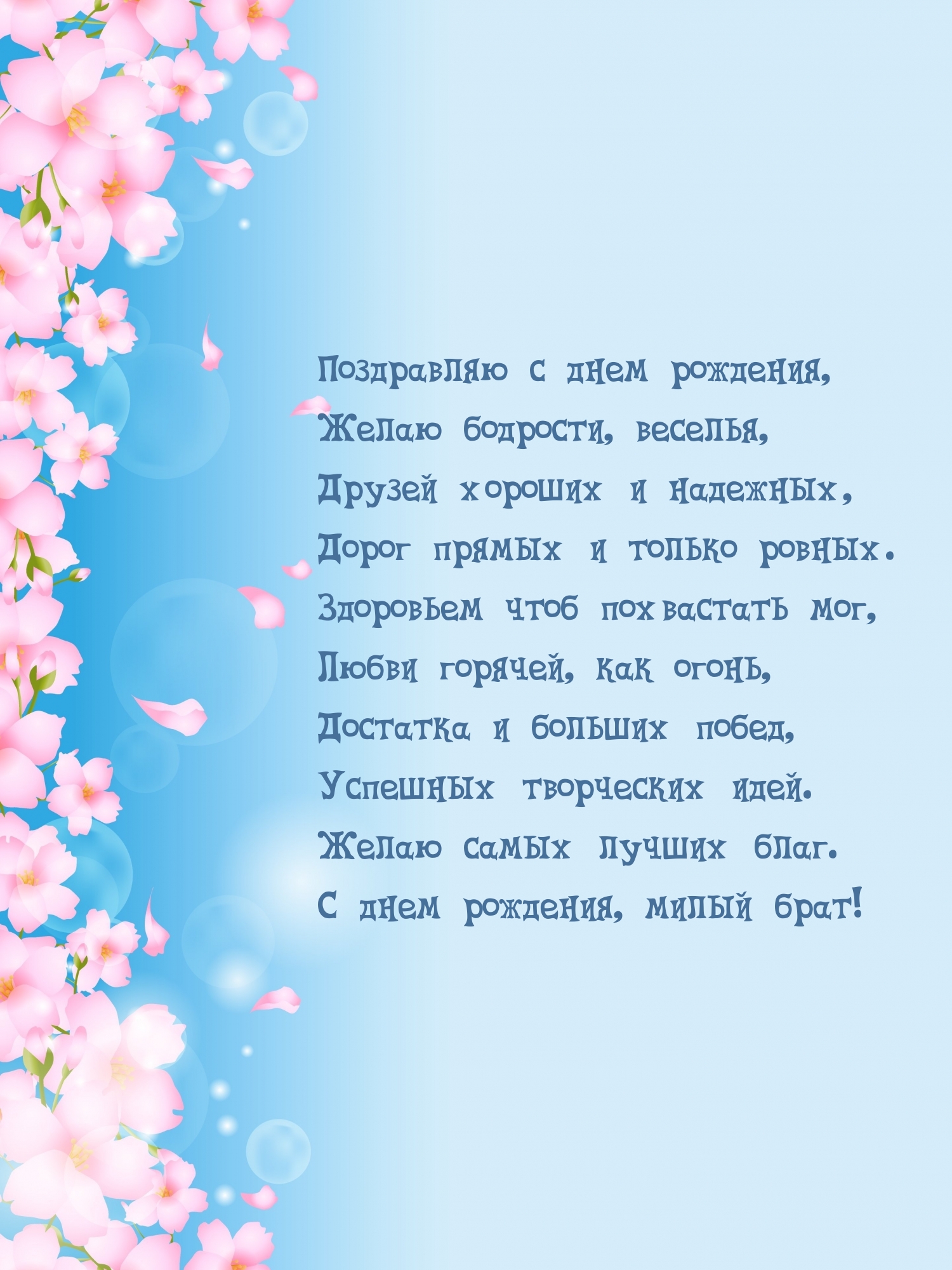 Поздравляю с днем рождения, желаю бодрости, веселья