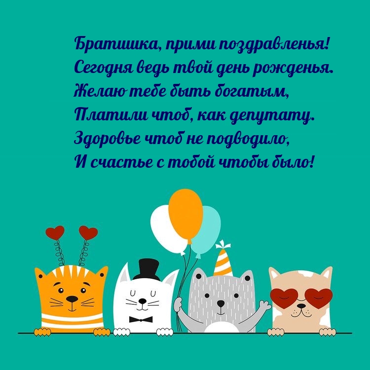 Братишка, прими поздравленья! Сегодня ведь твой день рожденья.