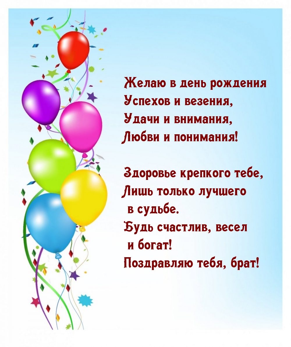 Желаю в день рождения успехов и везения