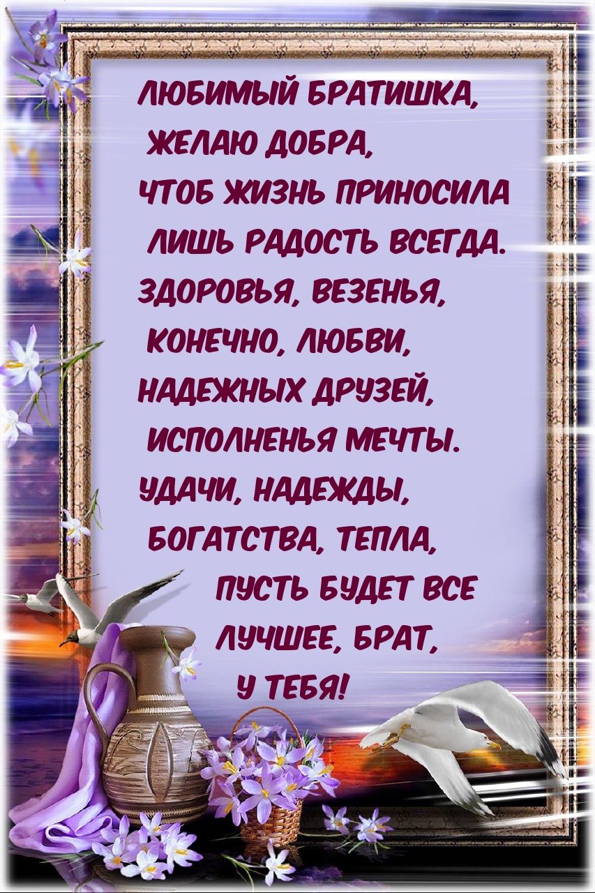 Любимый братишка, добра, чтоб жизнь приносила лишь радость