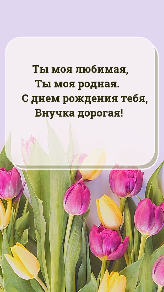 Ты моя родная. С днем рождения тебя, Внучка дорогая!