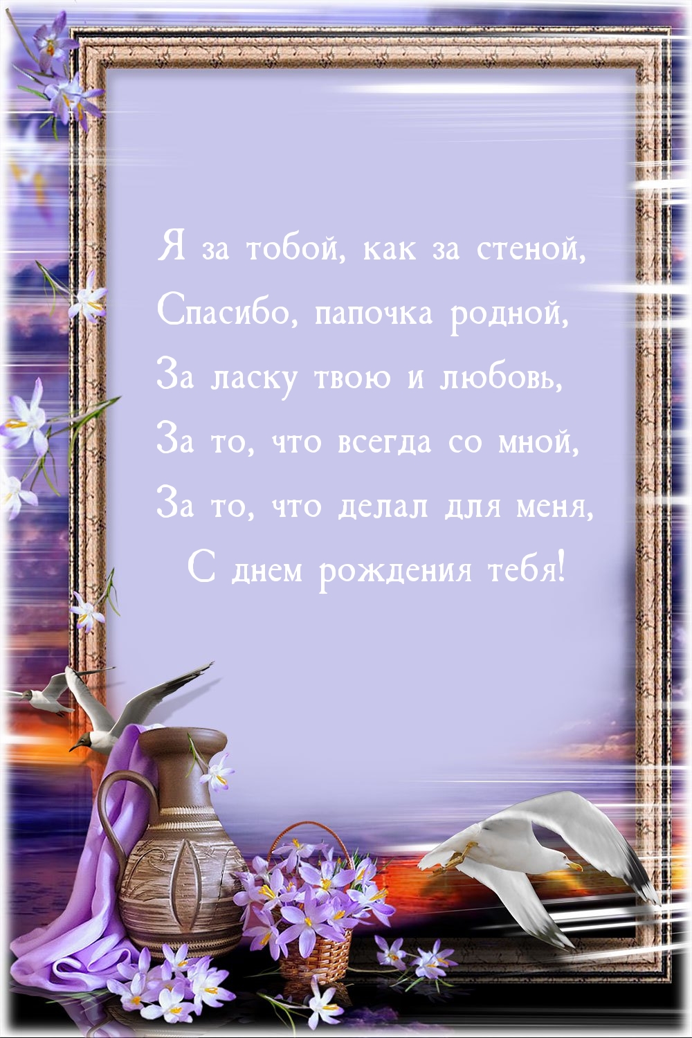 Я за тобой, как за стеной, спасибо, папочка родной