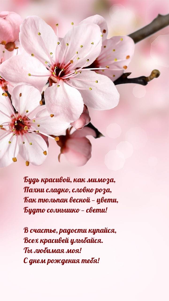 Всех красивей улыбайся. Ты любимая моя! С днем рождения тебя!