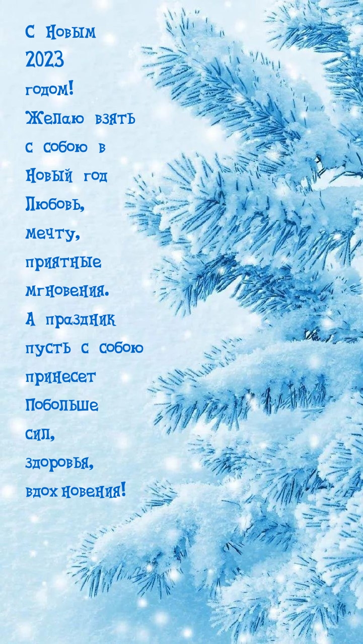 С Новым 2023 годом! Желаю взять с собою в Новый год любовь