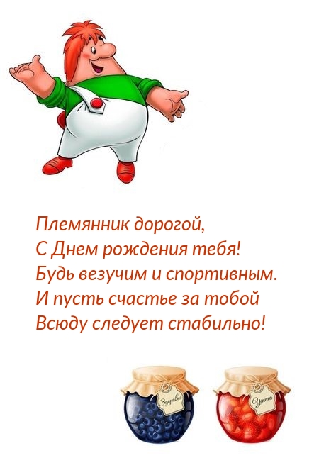 Племянник дорогой, с Днем рождения тебя! Будь везучим