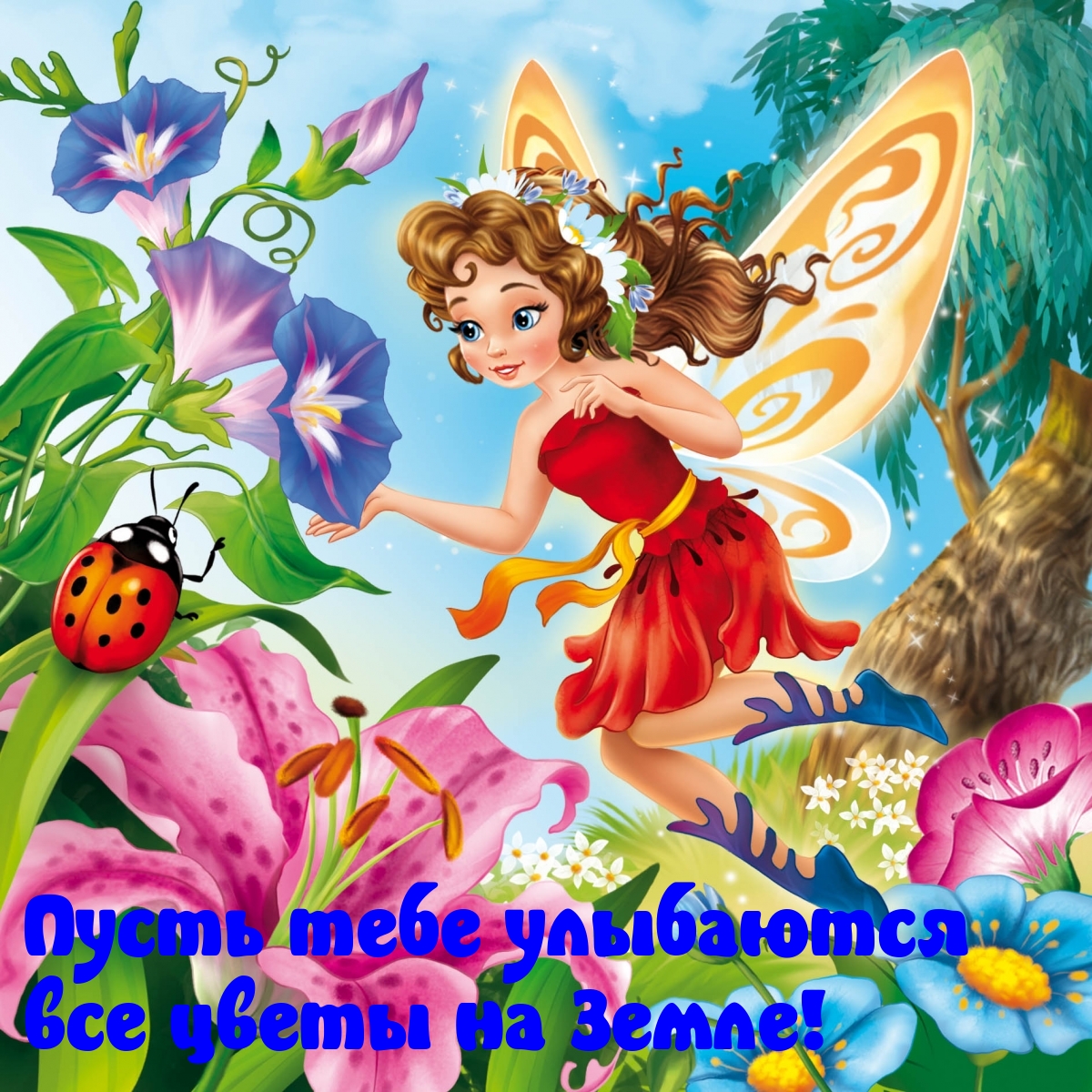 Пусть тебе улыбаются все цветы на Земле!
