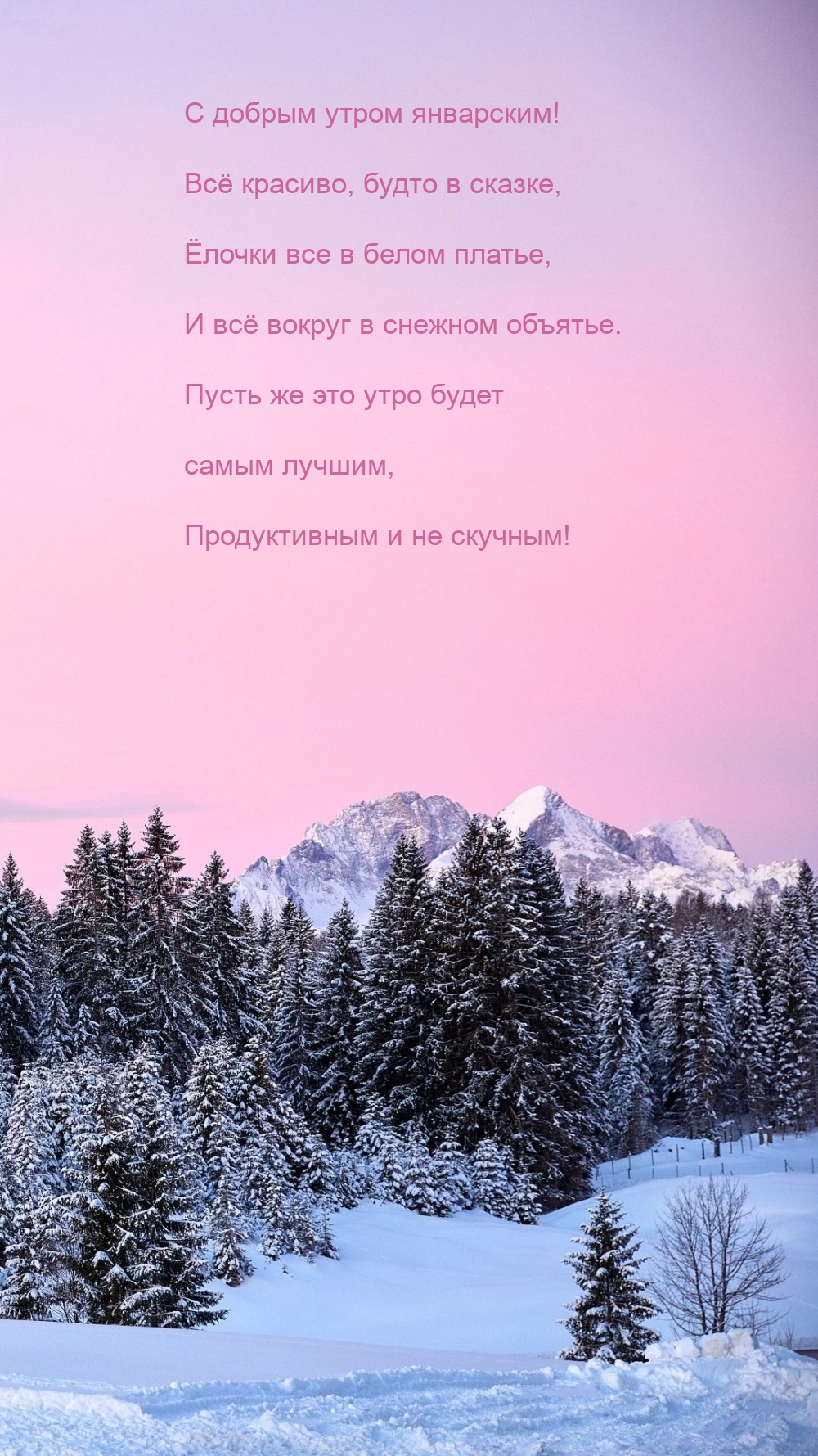 С добрым утром январским! Всё красиво, будто в сказке