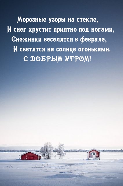 Февральское утро в деревне.