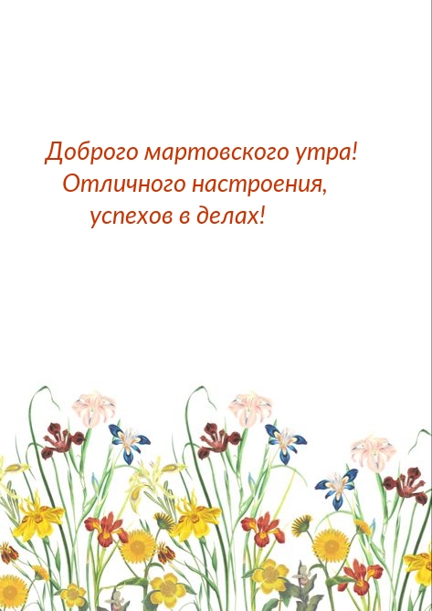 Доброго мартовского утра! Отличного настроения, успехов в делах!