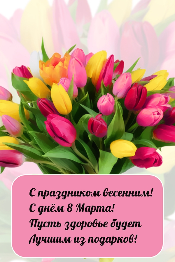 С днём 8 Марта! Пусть здоровье будет лучшим из подарков!