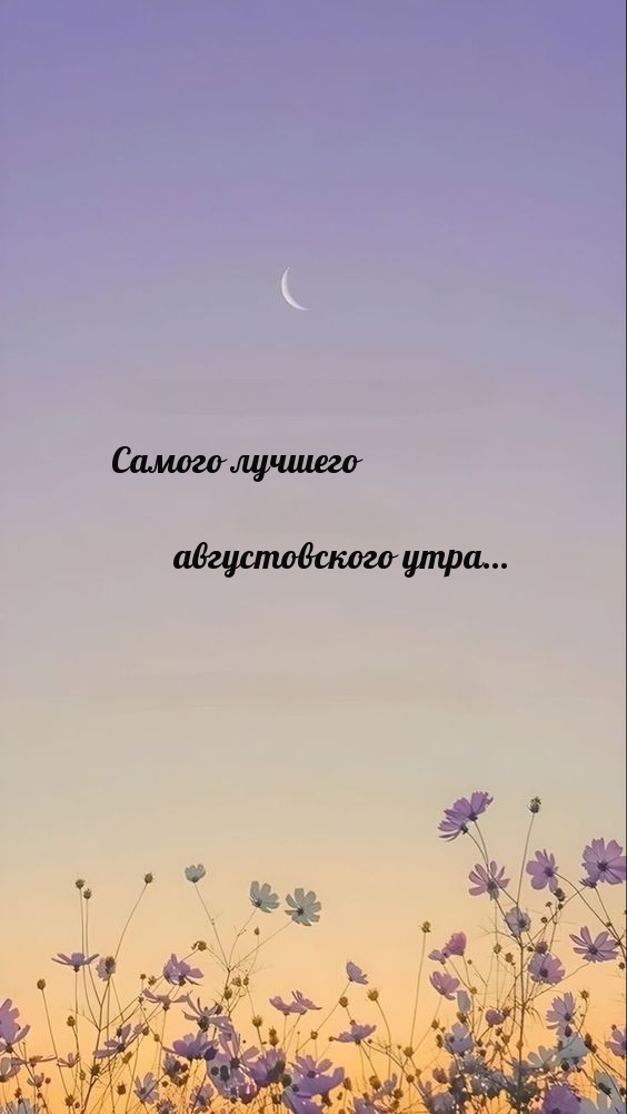 Самого лучшего августовского утра…