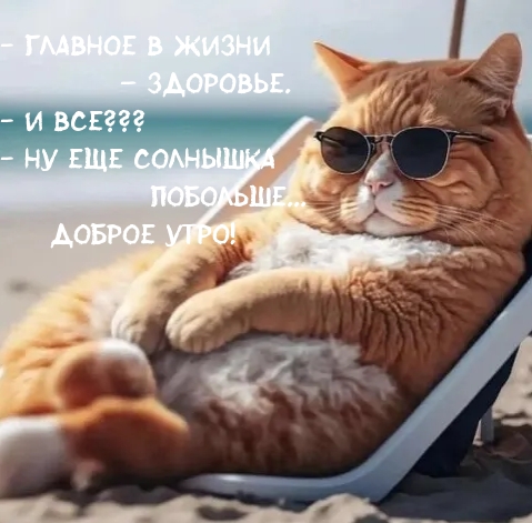 Доброе утро! — Главное в жизни – здоровье. — Ну еще солнышка