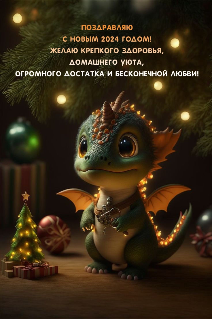 С Новым 2024 годом! Желаю крепкого здоровья, домашнего уюта