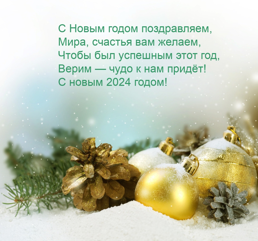 С Новым 2024 годом поздравляем, мира, счастья вам желаем