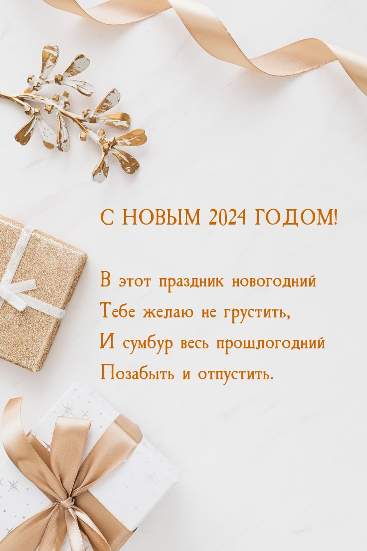 С новым 2024! В этот праздник новогодний желаю не грустить