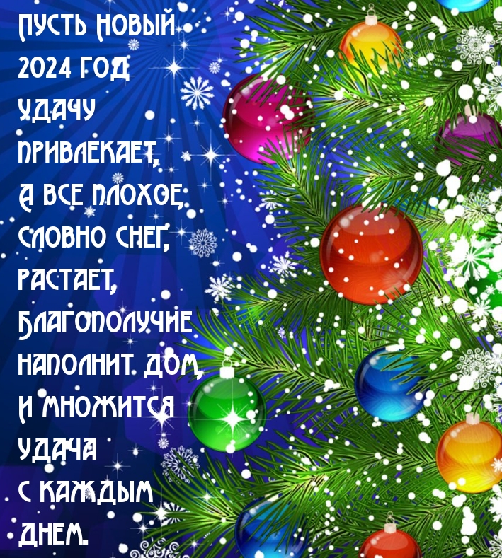 Пусть Новый 2024 год удачу привлекает