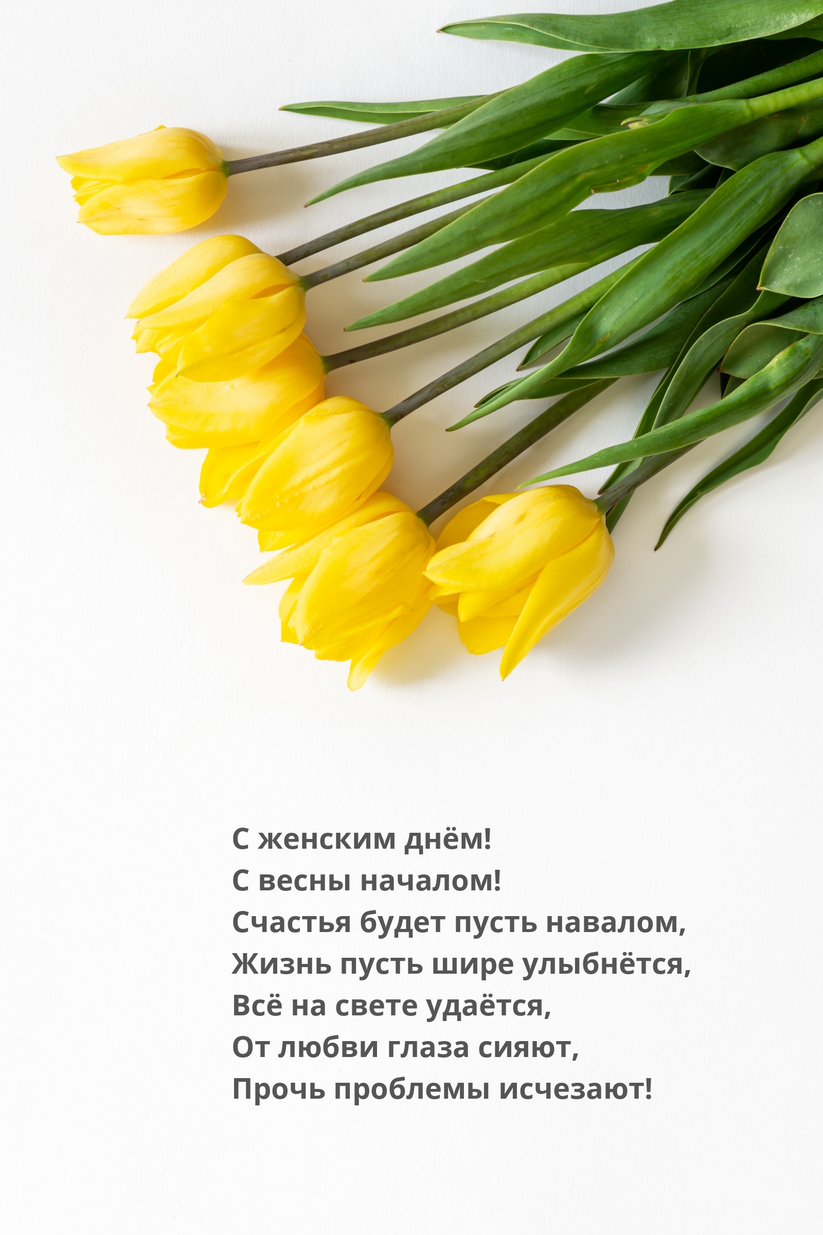 С женским днём! С весны началом! Счастья будет пусть навалом