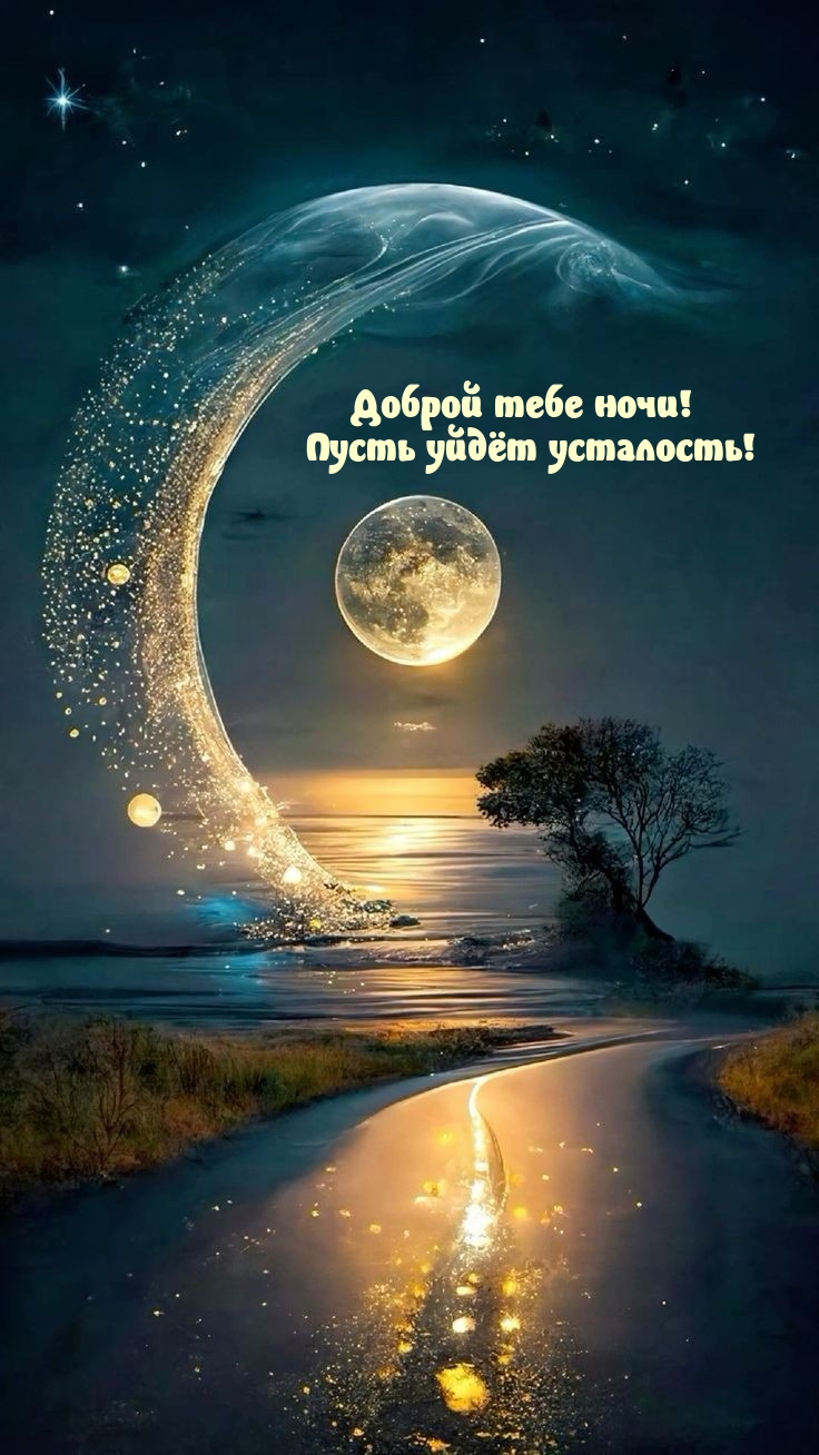Картинки с надписями.  Доброй тебе ночи! Пусть уйдёт усталость!.
