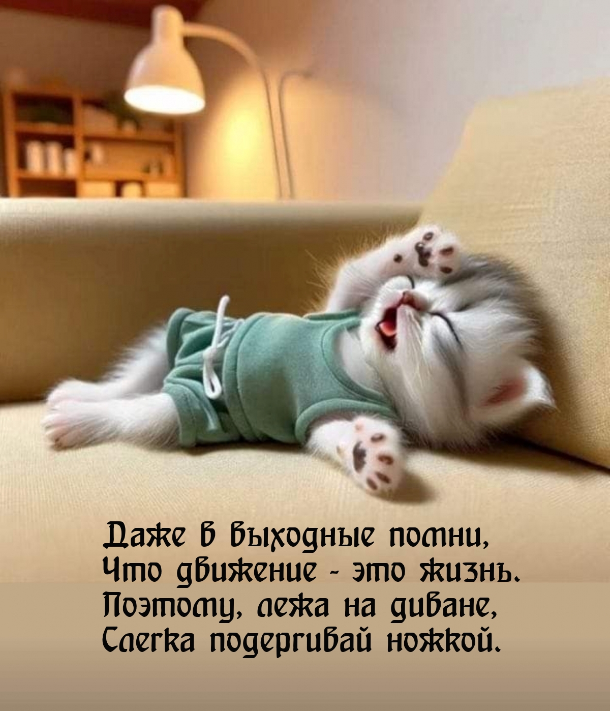 Даже в выходные помни, что движение — это жизнь.