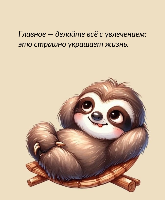 Главное — делайте всё с увлечением: это страшно украшает жизнь.