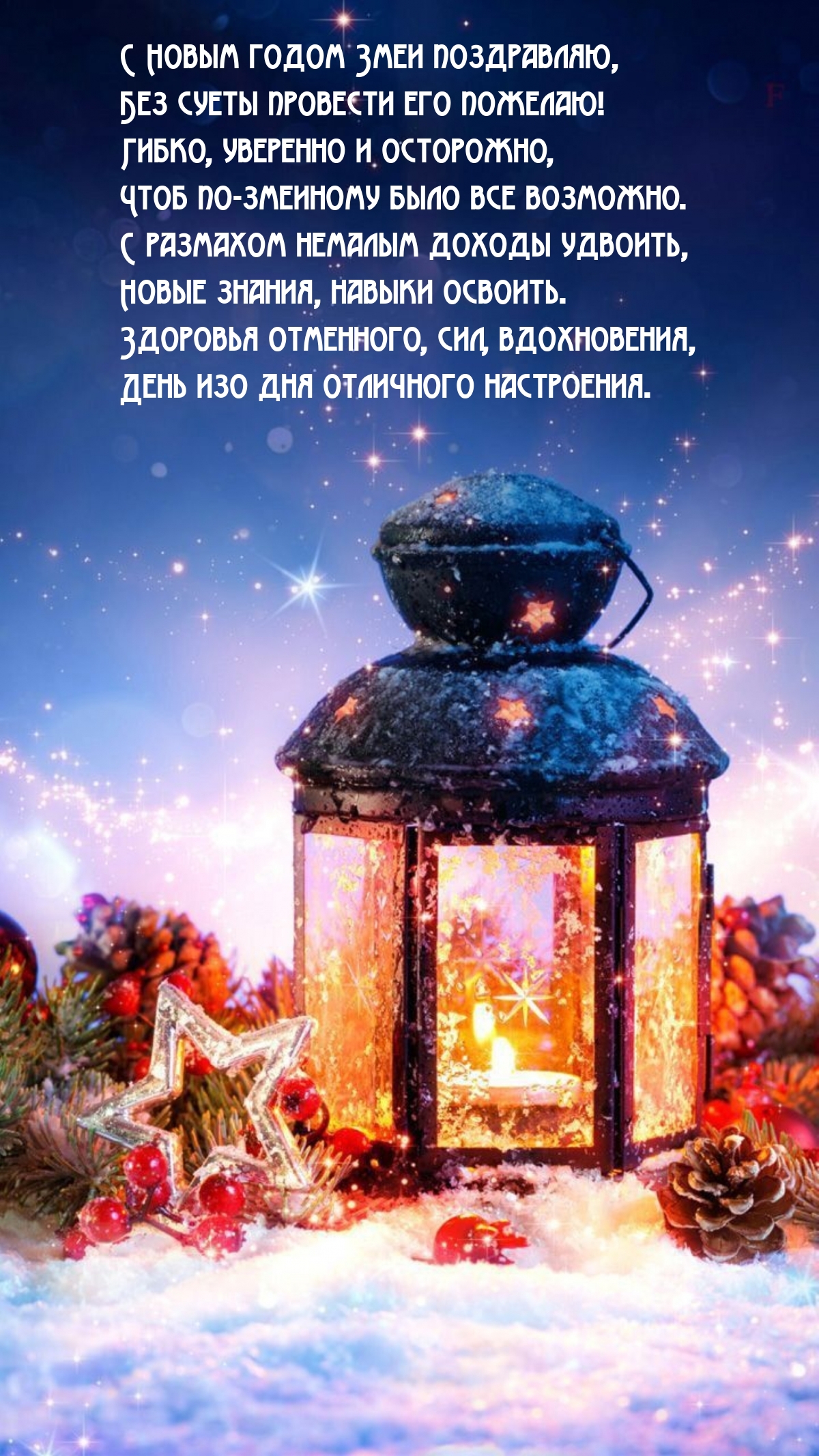 С Новым годом Змеи поздравляю, без суеты провести его пожелаю!