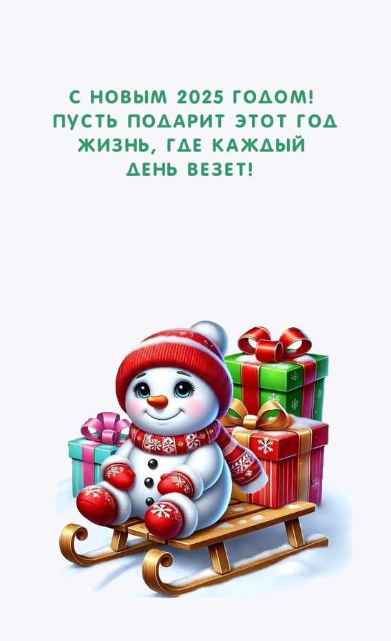 С Новым 2025 Годом! Пусть подарит год жизнь, где каждый день везет!
