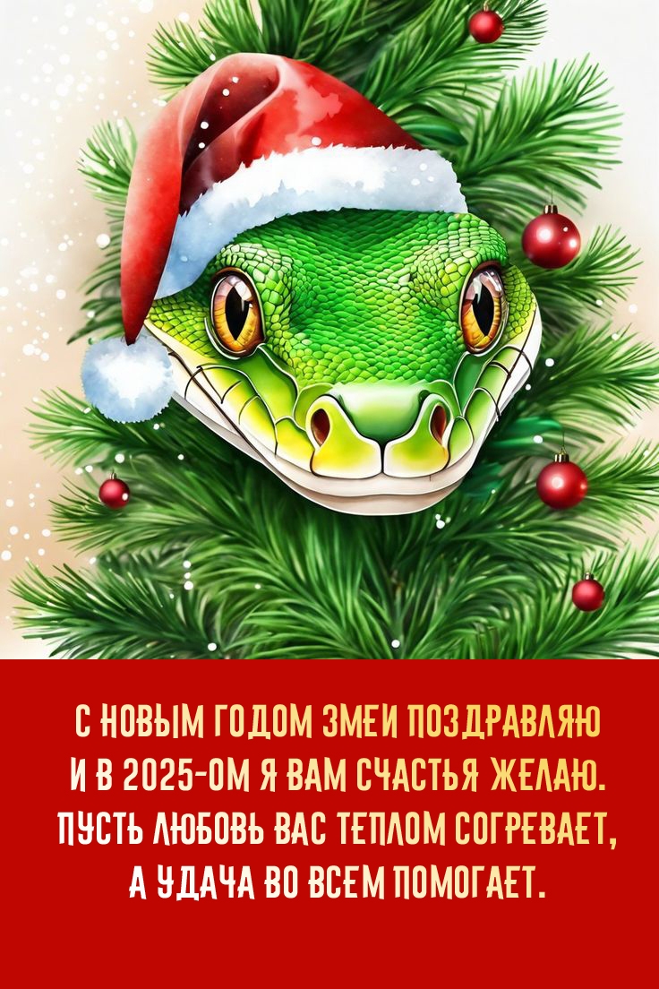 С Новым годом Змеи поздравляю и в 2025-ом я вам счастья желаю.