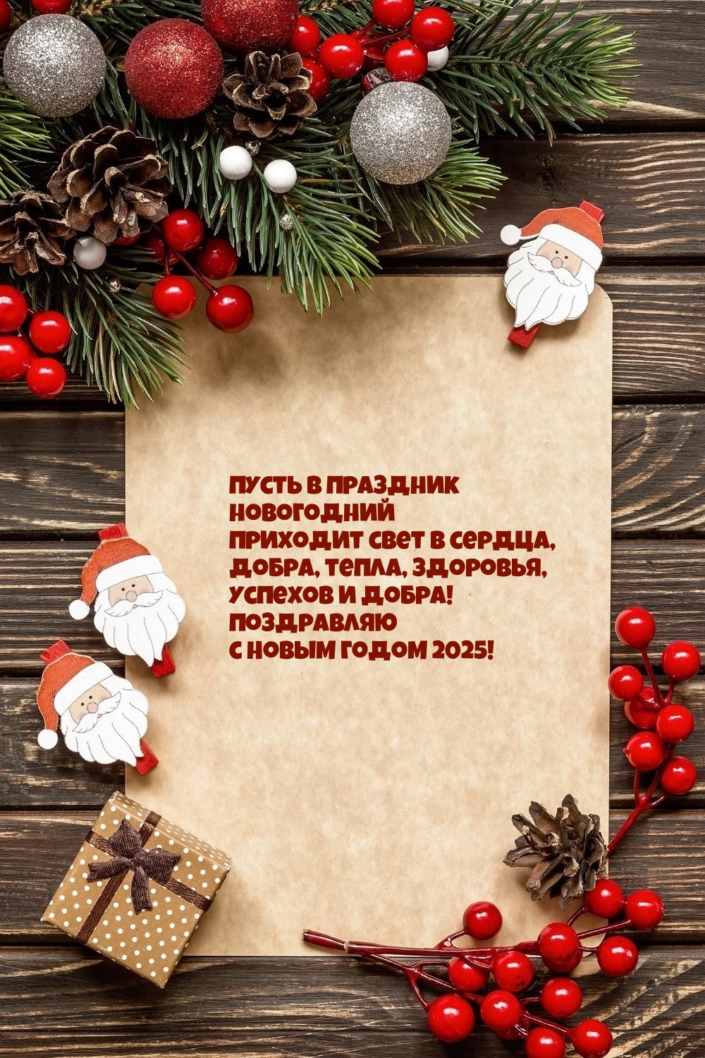 С Новым 2025! Пусть в праздник новогодний приходит свет в сердца