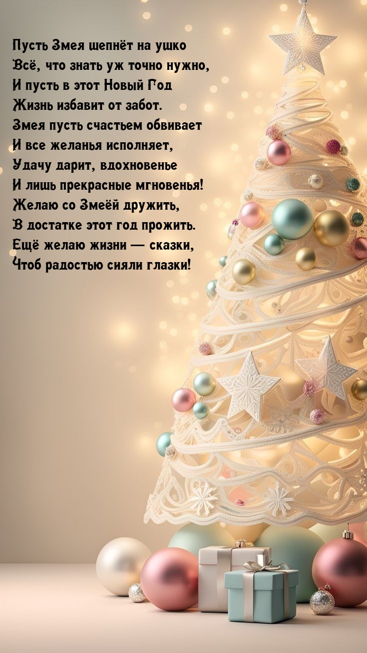 Пусть в этот Новый Год жизнь избавит от забот.