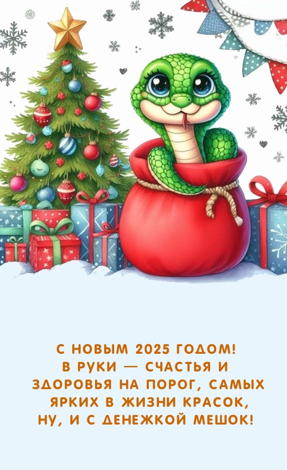 С Новым 2025 Годом! В руки — счастья и здоровья на порог