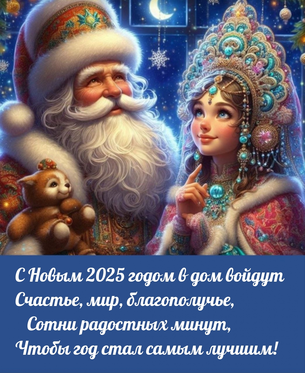С Новым 2025 годом в дом войдут счастье, мир, благополучье