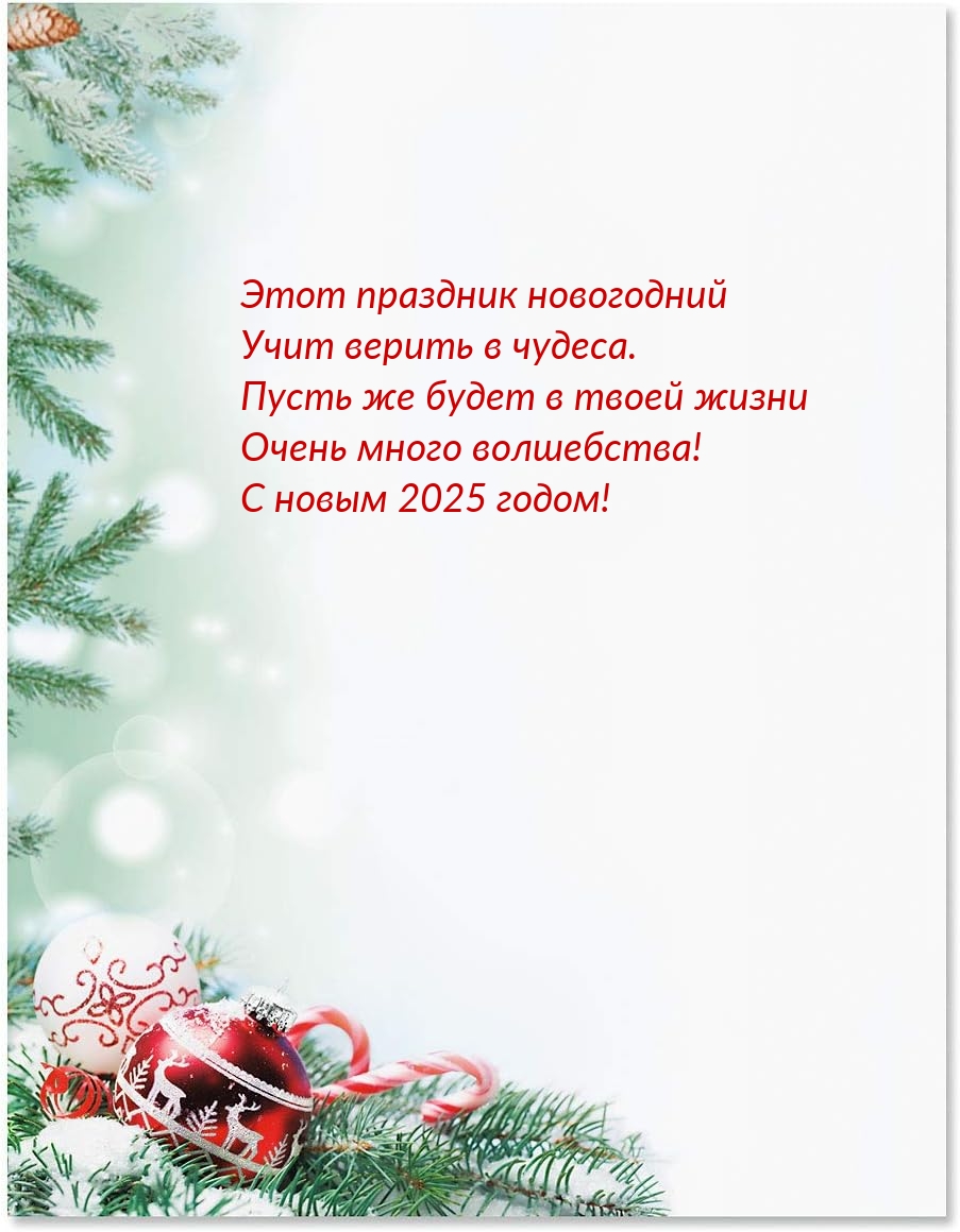 Этот праздник новогодний учит верить в чудеса. С новым 2025 годом!