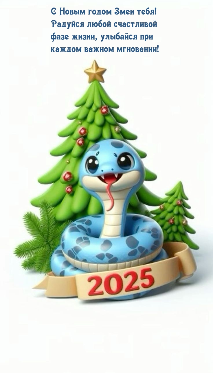 С Новым 2025 годом Змеи! Радуйся любой счастливой фазе жизни