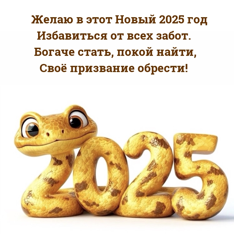 Желаю в этот Новый 2025 год избавиться от всех забот.