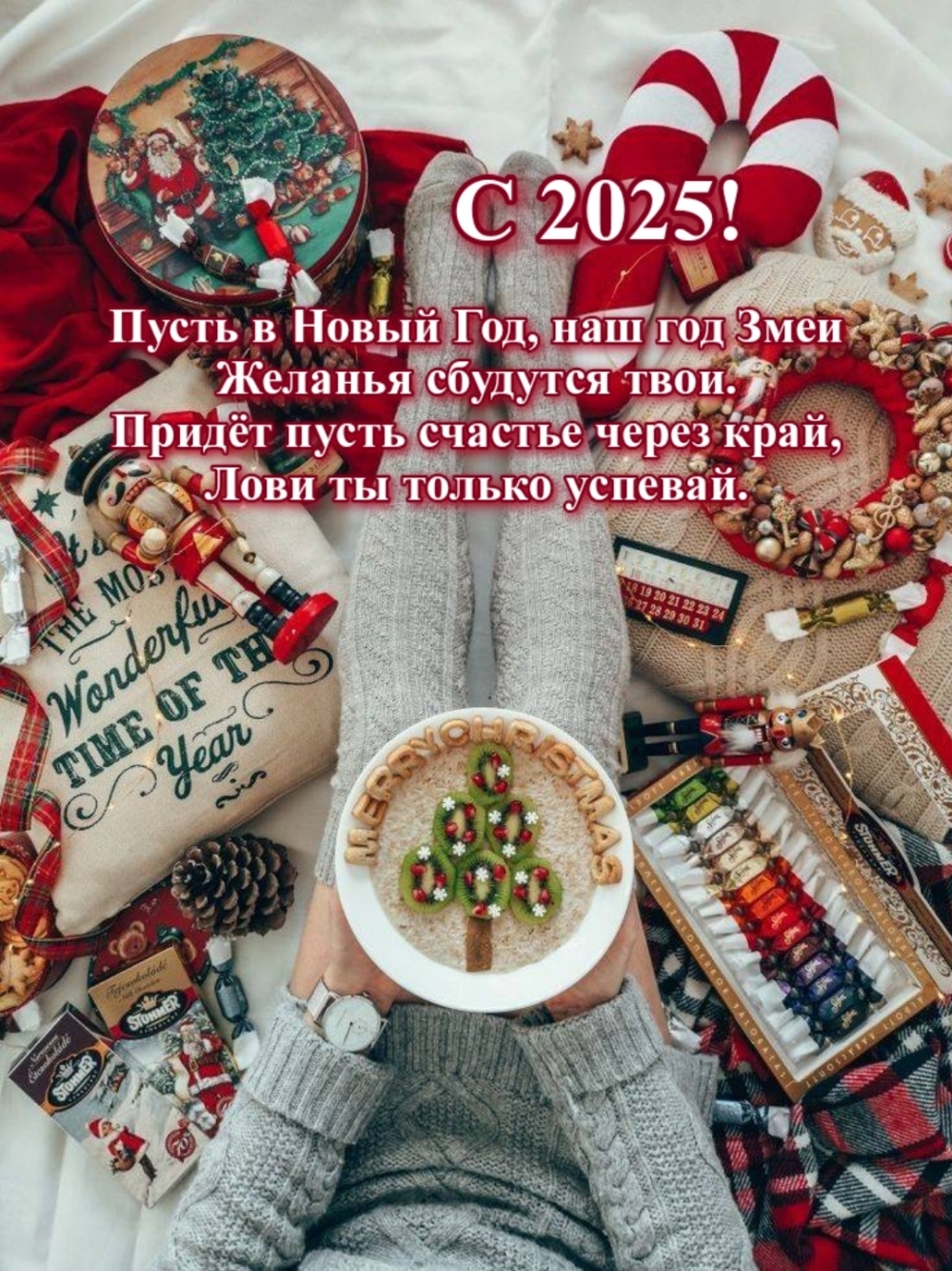 С 2025! Пусть в Новый Год, наш год Змеи Желанья сбудутся твои.