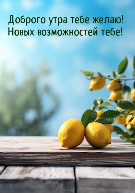 Доброго утра тебе желаю! Новых возможностей тебе!